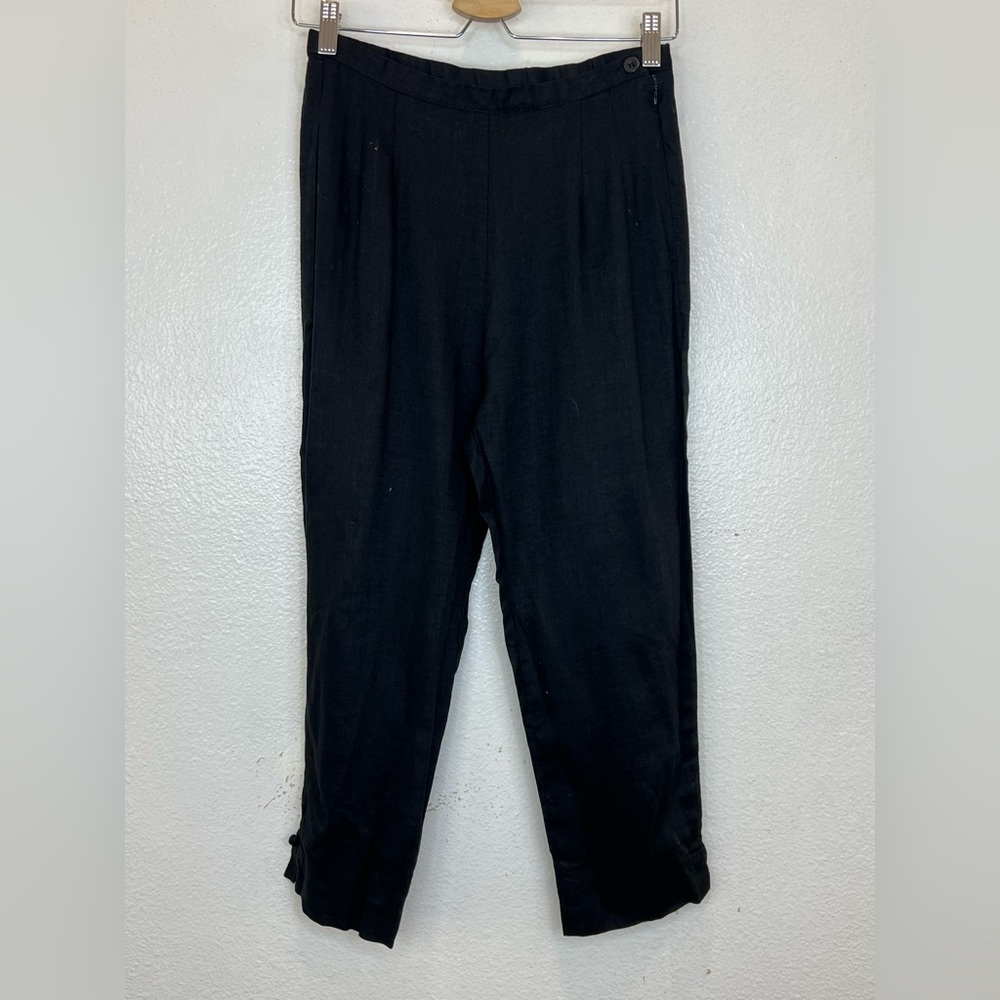 JAMS WORLD Black Linen Pants Side Zipper Size S